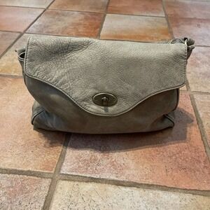 Burnished suede leather bronze tan PallieBag shoulder bag